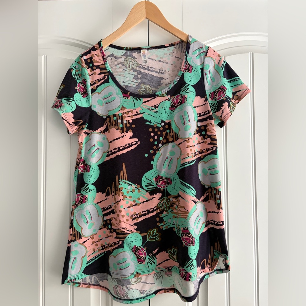 Disney Lularoe Classic T Shirt Tee Women's Size Small Abstract Art Print EUC